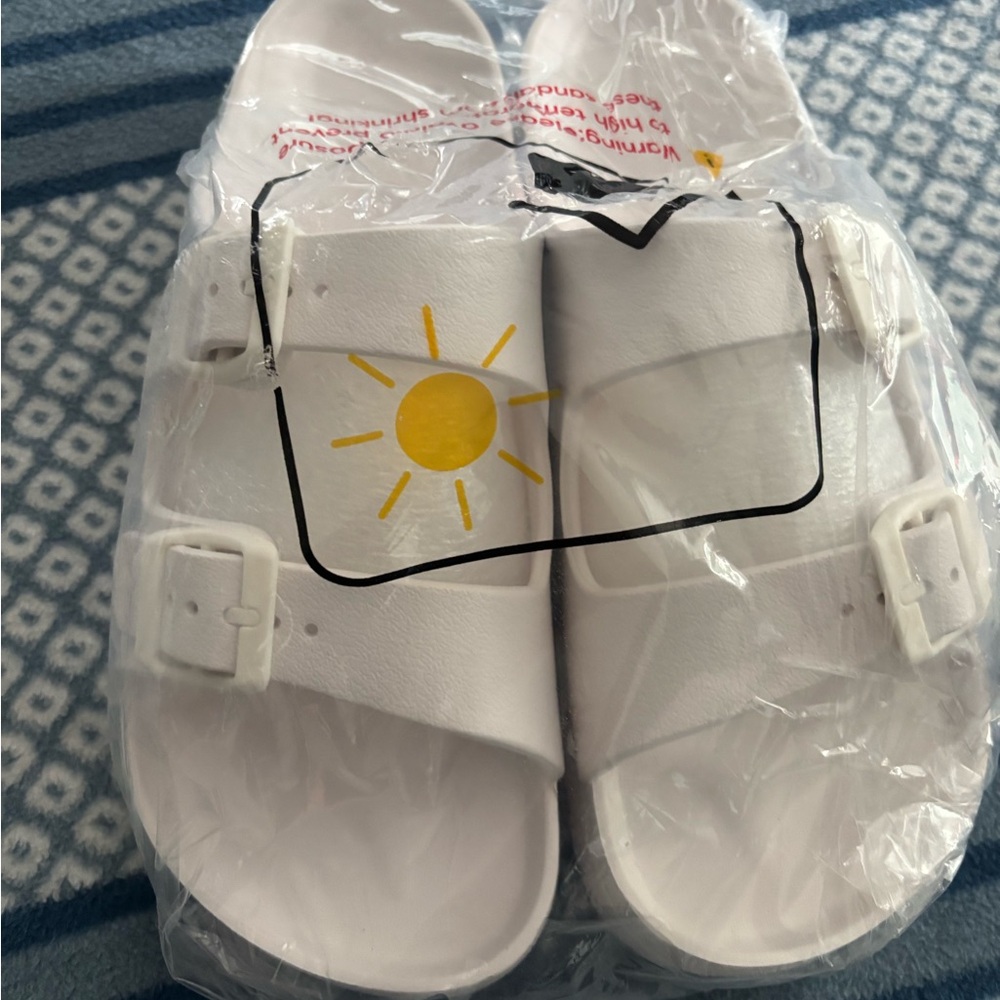 Amazon White Sandals Soft Slip-On Design